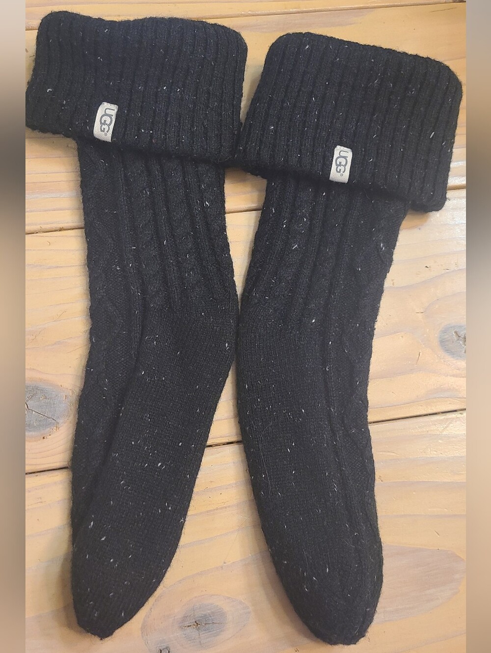 UGG Black Ribbed Socks With Cuff
